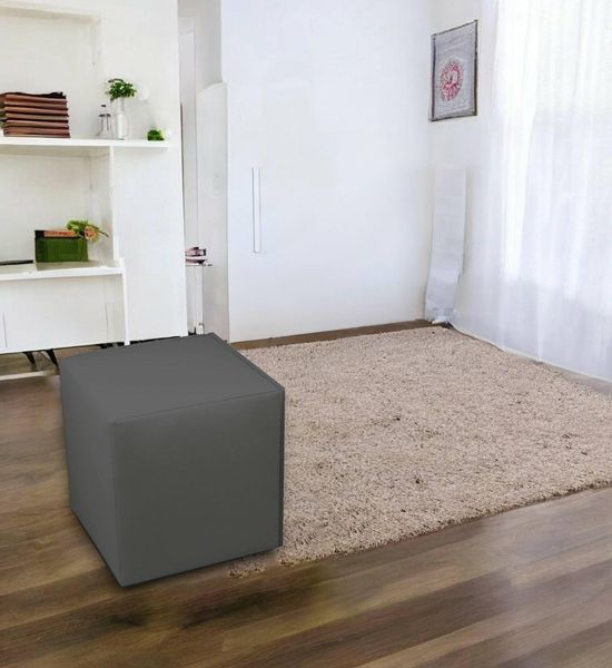 Talamo Italia - Pouf Acerbo, Mehrzwecksessel, Sitzsack, Hockerhocker, Made in Italy, 40x40 h42 cm, Dunkelgrau