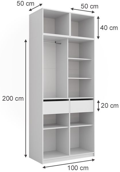 Kleiderschrank Elmo Weiß 50 x 40 cm 3er Set Vicco Bild 2