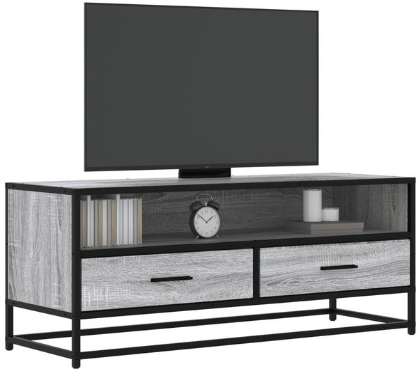 vidaXL TV-Schrank Grau Sonoma 100x34,5x40 cm Holzwerkstoff und Metall 848817