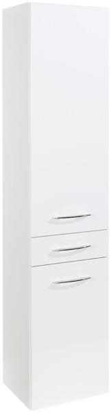 Seitenschrank >Graphit< in Weiß Hochglanz aus MDF - 40x180x35cm (BxHxT)