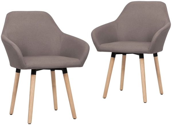vidaXL Esszimmerstühle 2 Stk. Taupe Stoff [283468]