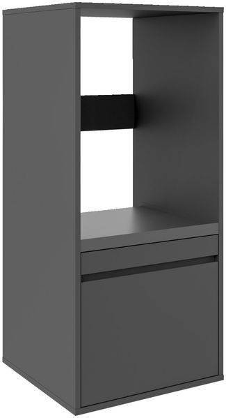 XORA 'LIV WASHTOWER' Waschmaschinenschrank, MDF anthrazit, 67.5 x 151.8 x 67.5 cm, mit ausziehbarer Stauraumlade und Ablage