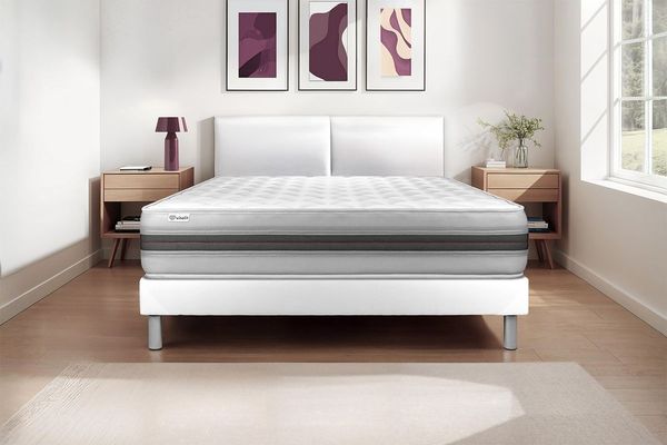 Matratzenset VITALMEMO BACK 140 x 200 cm Bettrahmen Kit weiß