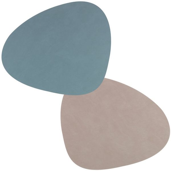 LIND DNA Platzset DOUBLE NUPO Tischset Curve light blue/light grey, Table Mat Curve L Double Nupo Light Blue/Light Grey