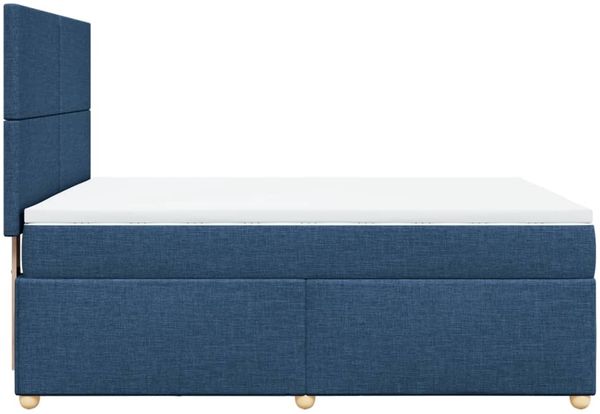 vidaXL Boxspringbett mit Matratze Blau 140x190 cm Stoff 3293574 Bild 7
