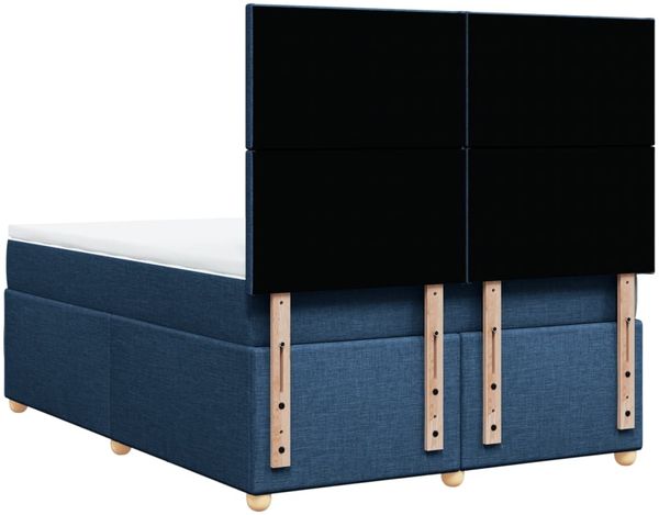 vidaXL Boxspringbett mit Matratze Blau 140x190 cm Stoff 3293574 Bild 8