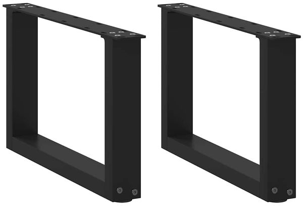 vidaXL Couchtischbeine U-Form 2 Stk. Schwarz 50x(30-31) cm Stahl 4013136