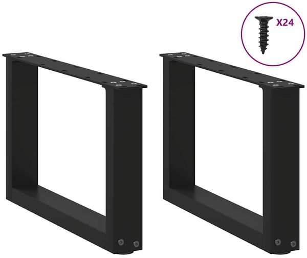 vidaXL Couchtischbeine U-Form 2 Stk. Schwarz 50x(30-31) cm Stahl 4013136 Bild 3