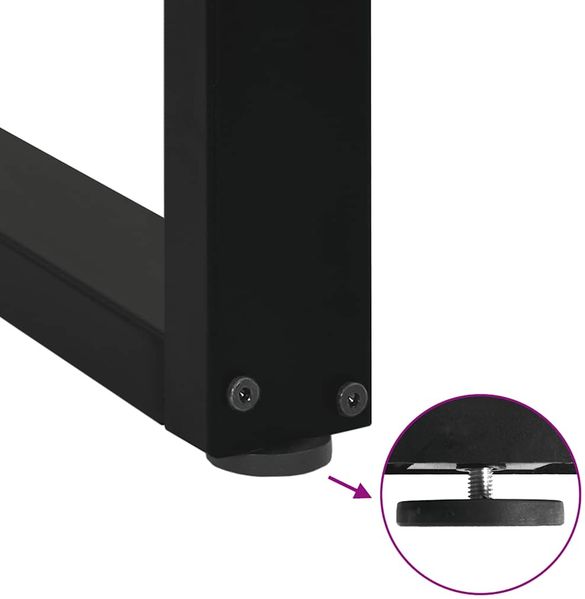 vidaXL Couchtischbeine U-Form 2 Stk. Schwarz 50x(30-31) cm Stahl 4013136 Bild 9