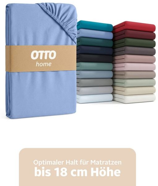 OTTO home Spannbettlaken PHYSALIS in BASIC und PREMIUM Qualität, 100% Baumwolle, Jersey (160 g/m), Gummizug: rundum, (2 Stück), für Matratzen bis 18 cm Höhe, Bettlaken, Spannbetttuch, pflegeleicht