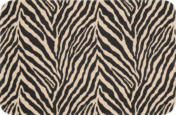 OnlyWow Badematte Zebra - Klassisch - Schwarz, Höhe 10 mm, Polyester, Rechteckig, Badezimmerteppich, Badteppich, Rutschfest, Badvorleger, Waschbar