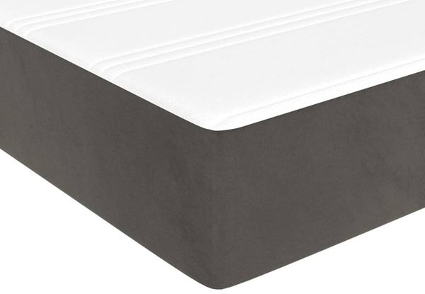 vidaXL Taschenfederkernmatratze Mittel Dunkelgrau 90x200x20 cm Samt 347729 Bild 5