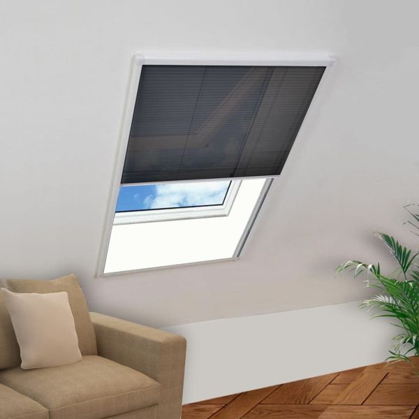 vidaXL Insektenschutz-Plissee für Fenster Aluminium 80 x 120 cm 142612
