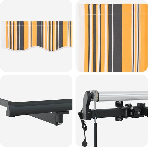 vidaXL Einziehbare Markise Mehrfarbig 400 x 350 cm Stoff und Aluminium 3330773 Bild 8