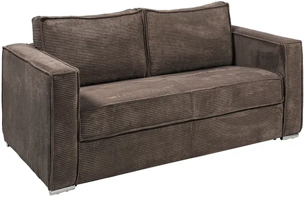 Vente-unique - LORETO Sofa SamtStoff Braun - B 223 cm95 cm x H 90 cm x L 195 cm Bild 3