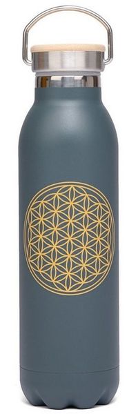bodhi Isolierflasche Isolier-Trinkflasche 600 ml, Edelstahl Blume des Lebens