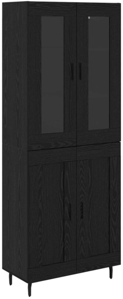 vidaXL Highboard 2 pcs Schwarz Eichen-Optik Engineered Wood und Glas 3416241