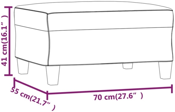vidaXL Fußhocker Creme 70x55x41 cm Mikrofasergewebe 349365 Bild 2