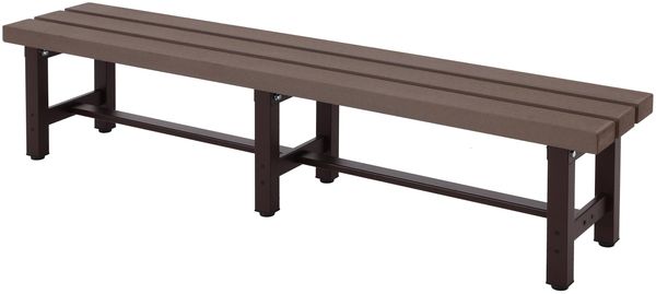Alu Gartenbank HWC-K60, Bank Parkbank Sitzbank Balkonbank, wetterfest WPC 180cm, braun