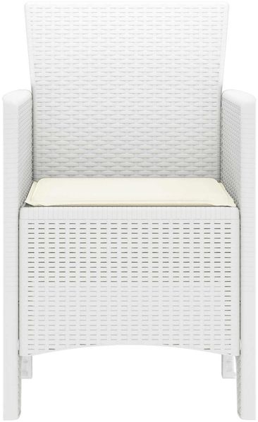 vidaXL Gartenstuhl mit Kissen 4 pcs Weiß 53 x 49 x 85 cm Polypropylen 847482 Bild 5