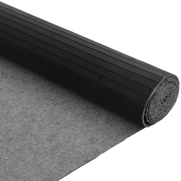 vidaXL Teppich Rechteckig Schwarz 80x300 cm Bambus 376780 Bild 5