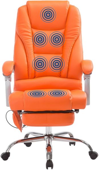 CLP 'Pacific' Bürostuhl mit Massagefunktion, Kunstleder orange, max. 150 kg Bild 2