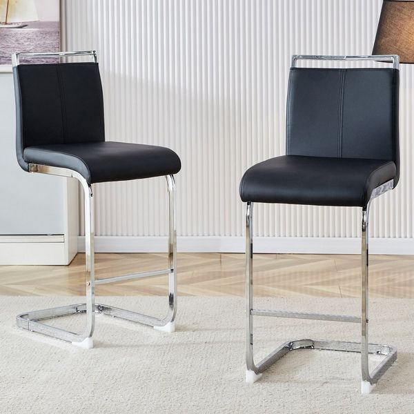 i@home Barhocker Esszimmerstuhl (2er Set), Hergestellt aus hochwertigem Kunstleder mit Metallbeinen