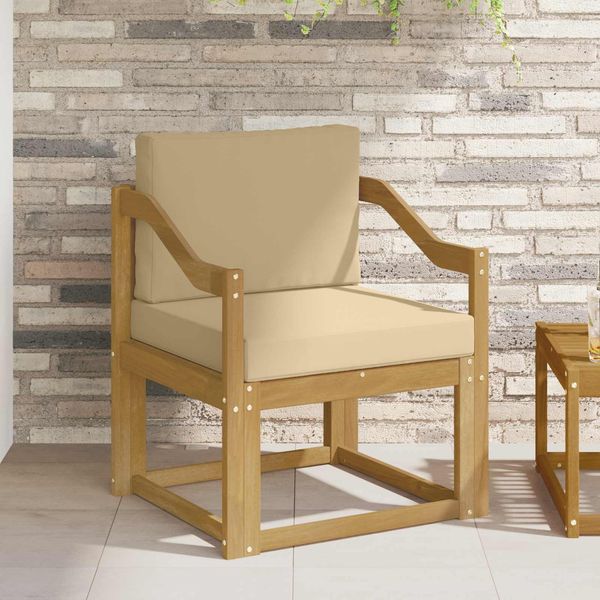 vidaXL 2 Stück Outdoor-Sofagarnitur Polyester Weiß und Beige 3438992