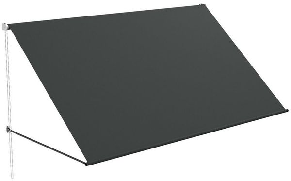 FIVMEN Markise Fallarmmarkise, Anthrazit, UV-Schutz für Balkon & Fenster Aluminiumrohre und 100% Polyestergewebe mit wasserdichter Beschichtung