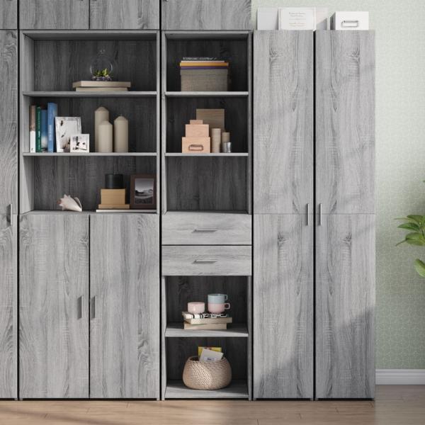 vidaXL Highboard Grau Sonoma 45x42,5x185 cm Holzwerkstoff 3281453