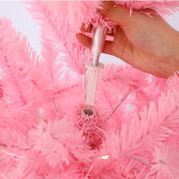 ABC 45 cm simulierter Weihnachtsbaum (pink), Mini-Weihnachtsbaum für Dekoration Bild 3