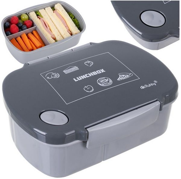 Ruhhy Lunchbox Frühstücksbox Brotdose, PP, (Spar-Set, Spülmaschinenfest), Ideal für vollständige Mahlzeiten, Meal-Prep oder eine Kombination
