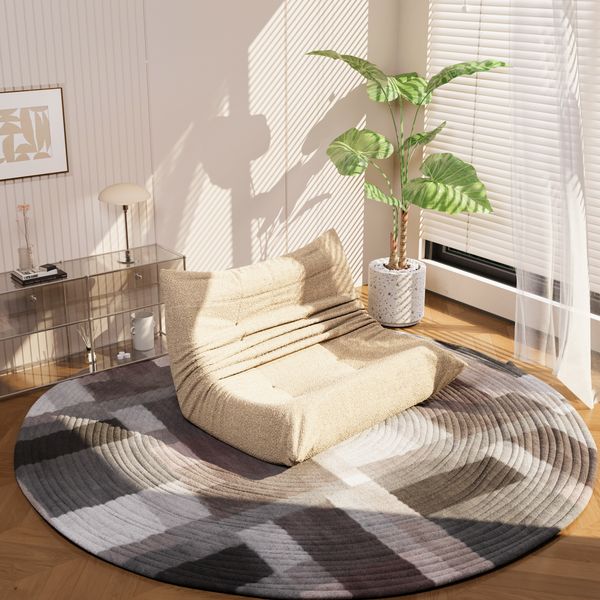 2-Sitzer Lounge Sofa B 149 x T 114 x H 82 cm aus Teddy-Velours