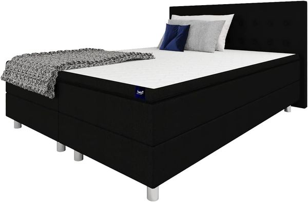 Best for Home Boxspringbett Neo Sawana Bonellfederkernmatratze mit 7 cm Topper (90x200 120x200 140x200 160x200 180x200 200x200), Lieferung bis in die Wohnung, TOP Preis-Leistungs-Verhältnis