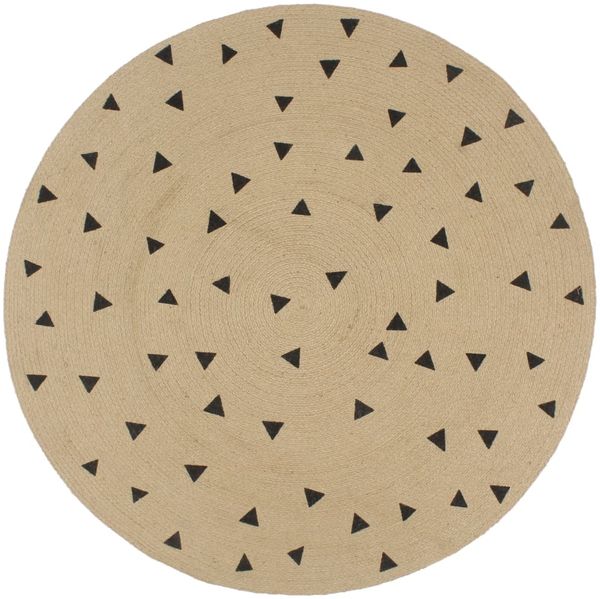 vidaXL Teppich Handgefertigt Jute mit Dreiecksmuster 150 cm 133691