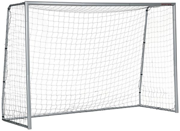 SPORTNOW Fußballtor für Kinder und Erwachsene (Fußball-Tor, 1 St, PE-Netzgewebe), 300 x 120 x 200 cm, Stahl, PE, für Garten, Fußballtraining, Grau