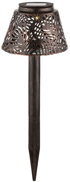 LED Solarlampe, Metall kupfer, H 27 cm
