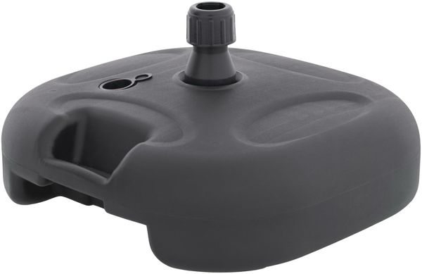 Doppler Füllsockel 20L befüllbar in anthrazit – Sonnenschirmständer für Schirme bis 180 cm, Kunststoff HDPE mit Griff, geeignet für Rohrdurchmesser 19–32 mm, Wasser- oder Sandbefüllung, 44×44×15 cm