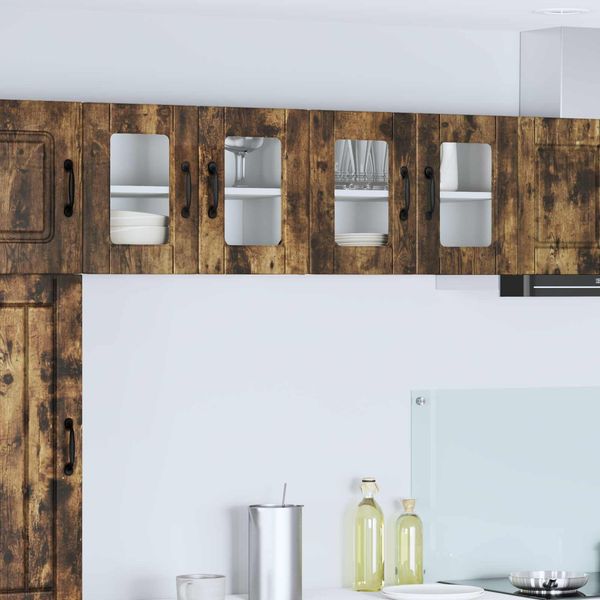 vidaXL Wandglas-Schrank PORTO Geräucherte Eiche 60 x 31 x 40 cm 885325