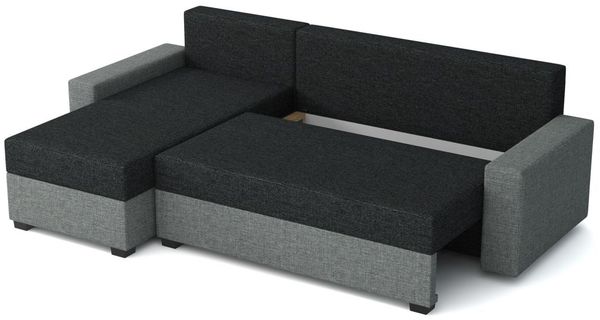 Ecksofa Schlafsofa Sofa AGNETA Stoff Lincoln Creme Ottomane Links Bild 2