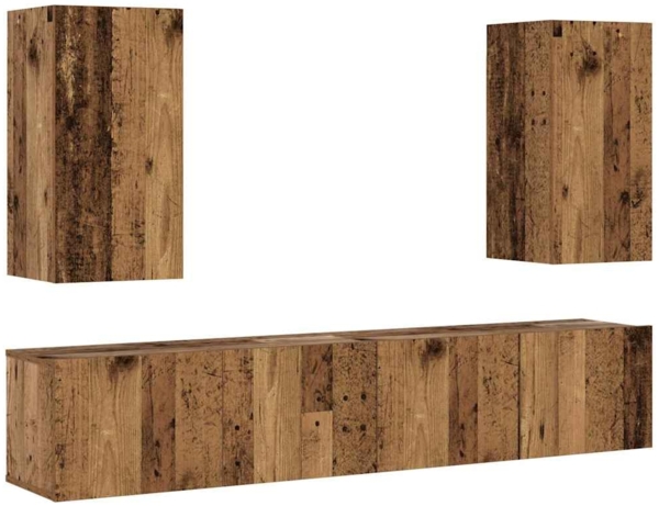 vidaXL TV-Wandschränke 4 Stk. Altholz-Optik Holzwerkstoff 3328981