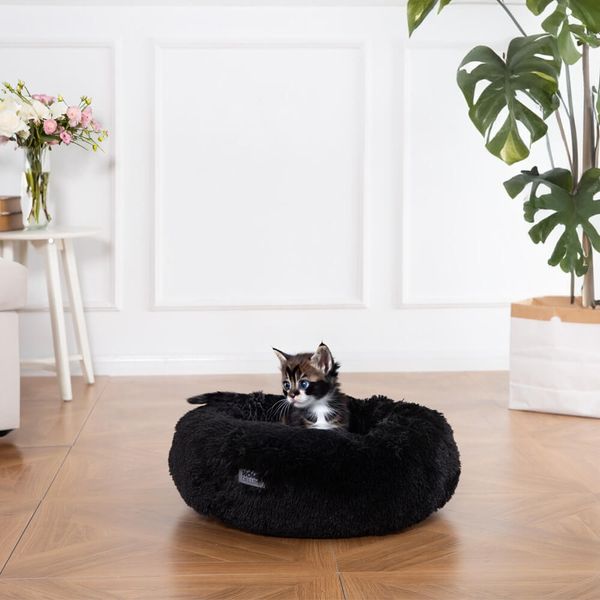 HOME DELUXE Haustierbett MUFFIN - 120 x 120 cm Schwarz