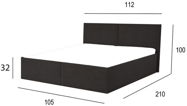 Halmon Schlafkomfort Betten Polsterbett Milano (Mit Stauraum unter der Liegefläche, erhältlich in 6 Größen, attraktiven Farben und zahlreichen Optionen), Seitenhöhe 32cm, inkl. Lattenrost bei Ausführung mit Matratze Bild 2