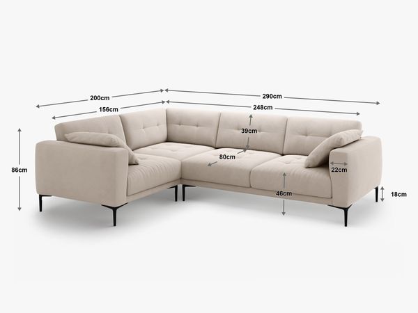 Micadoni Ecksofa Bemy 4-Sitzer Rechts Samt Terrakotta Bild 6
