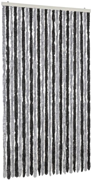 vidaXL Fliegenvorhang Grau und Schwarz 100x200 cm Chenille 377329
