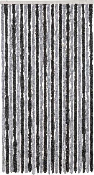 vidaXL Fliegenvorhang Grau und Schwarz 100x200 cm Chenille 377329 Bild 3