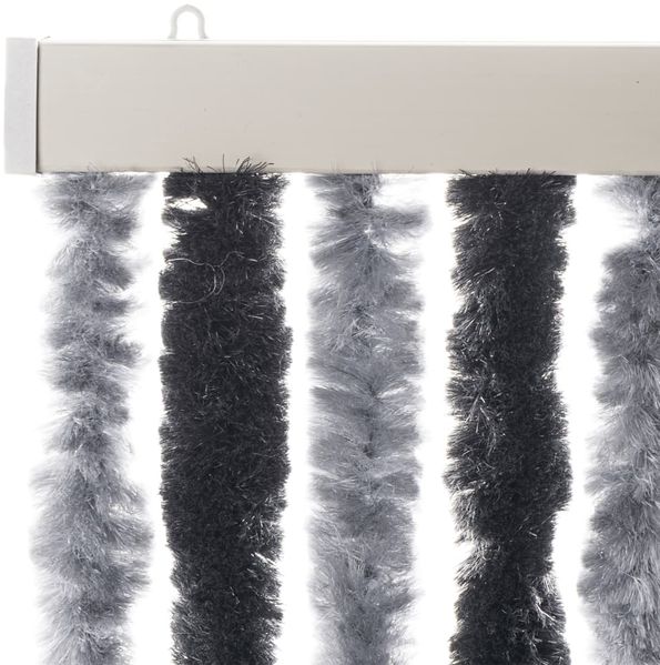 vidaXL Fliegenvorhang Grau und Schwarz 100x200 cm Chenille 377329 Bild 4
