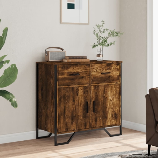 vidaXL Sideboard Räuchereiche 79,5x35,5x74,5 cm Holzwerkstoff 848546 Bild 2