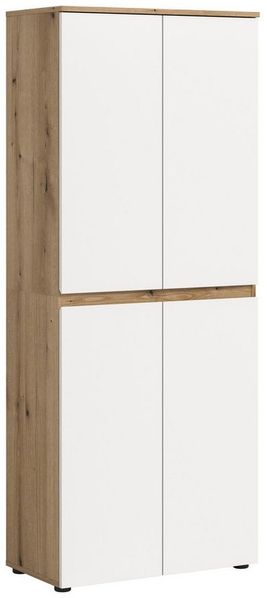 furnling Mehrzweckschrank Sarca - in 5 trendigen Farben 1 Kleiderstange, 4 Türen, 9 Fächer, Universalschrank, Höhe 175 cm