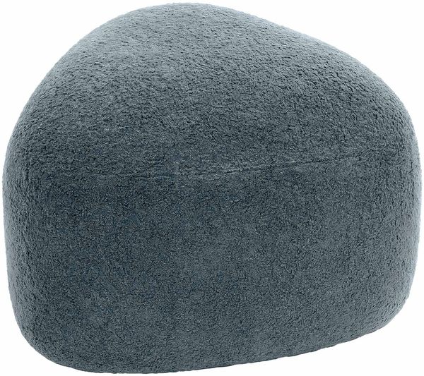 CLP Sitzhocker Alfrisa mit Teddystoff oval Fußhocker stabiles Holzgestell,dunkelgrau